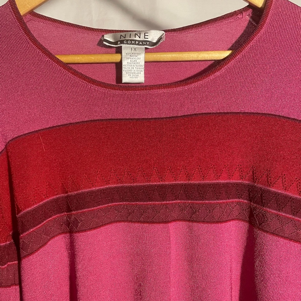 Nine & Company Women’s 1X Lightweight Sweater P-P 23 L 24 62%rayon 38%ny…